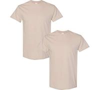 Gildan Men's Heavy Cotton T-Shirt, Style G5000, 2-Pack XL-Sand, Sand, XL
