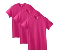 Gildan Men's Heavy Cotton T-Shirt, Style G5000, Multipack, Heliconia (3-Pack), L (Pack of 3)