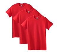 Gildan Men's Heavy Cotton T-Shirt, Style G5000, Multipack, Red (3-Pack), L (Pack of 3)