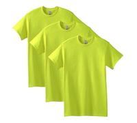 Gildan Men's Heavy Cotton T-Shirt, Style G5000, Multipack, Safety Green (3 Pack), L (Pack of 3)