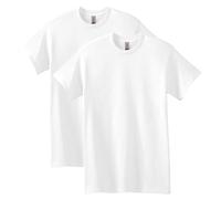 Gildan Men's Herren T-Shirt aus Schwerer Baumwolle, Stil G5000, 2er-Pack, White, S (Pack of 2)