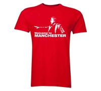 Gildan Men's Jose Mourinho Welcome To Manchester T-Shirt (Red) in Red | Size: Medium Gildan Red M
