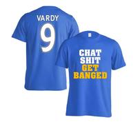 Gildan Men's Leicester Vardy Chat Get Banged T-Shirt (Vardy 9) - Blue | Size: Large Gildan Blue L