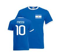 Gildan Men's Lionel Messi Argentina Ringer Tee (blue) in Blue | Size: Small Gildan Blue S
