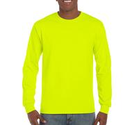 Gildan Mens Long Sleeve T Shirt Adults Plain Crew Neck Cotton Tops With Rib Cuff