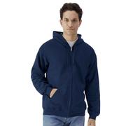 (XXL, Navy) Gildan Mens Midweight Soft Touch Full Zip Hoodie