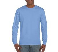 Gildan Mens Plain Crew Neck Ultra Cotton Long Sleeve T Shirt (L) (Carolina Blue)
