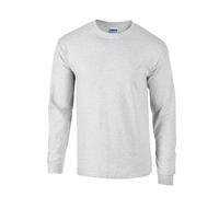 Gildan Men's Plain Ultra Cotton Long-Sleeved T-Shirt in Grey | Size: 2XL Gildan Grey 2XL