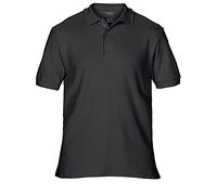 Gildan Mens Premium Cotton Sport Double Pique Polo Shirt (L) (Black)