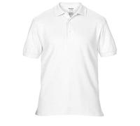 Gildan Mens Premium Cotton Sport Double Pique Polo Shirt (L) (White)