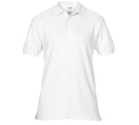 (3XL, White) Gildan Mens Premium Double Piqué Polo Shirt