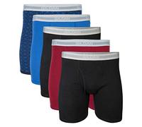 Gildan Men's Underwear Boxer Briefs, Multipack, Mixed Blue/Grey (5 Pack), S (Pack of 5)
