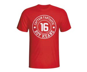 Gildan Men's Roy Keane Man Utd Captain Fantastic T-Shirt (red) in Red | Size: Medium Gildan Red M