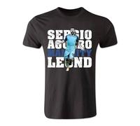 Gildan Men's Sergio Aguero Man City Legend T-Shirt (Black) in Black | Size: XL Gildan Black XL