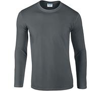 Gildan Men's Soft Style L/Sleeve T-Shirt, Grey (Charcoal), Large