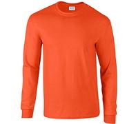 Gildan Men's Soft Style L/Sleeve T-Shirt, Orange, Large
