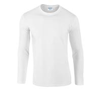 Gildan Men's T-Shirt Soft Style - Long Sleeve - White, Medium