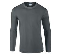 (L, Charcoal) Gildan Mens Soft Style Long Sleeve T-Shirt