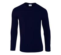 (2XL, Navy) Gildan Mens Soft Style Long Sleeve T-Shirt