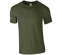 (4XL, Military Green) Gildan Mens Short Sleeve Soft-Style T-Shirt