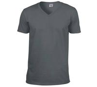 Gildan Men's Soft Style V-Neck Short Sleeve T-Shirt in Charcoal | Size: 2XL Gildan Charcoal 2XL