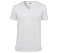 Gildan Men's Soft Style V-Neck Short Sleeve T-Shirt in White | Size: 2XL Gildan White 2XL