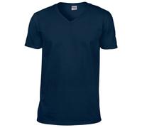 Gildan Men's Soft Style V-Neck T-Shirt, Blue (Navy), Large