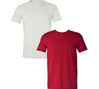 Gildan Men's Softstyle Cotton T-Shirt, Style G64000, 2-Pack, White/Antique Cherry, Medium