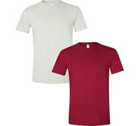 Gildan Men's Softstyle Cotton T-Shirt, Style G64000, 2-Pack, White/Cardinal, XL