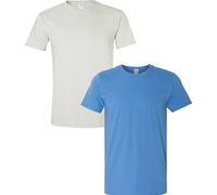 Gildan Men's Softstyle Cotton T-Shirt, Style G64000, 2-Pack, White/Iris, XL