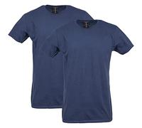 Gildan Men's Fitted Cotton T-Shirt, 2-Pack, Navy, Medium