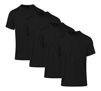Gildan Men's Softstyle CVC Short Sleeve T-Shirt, Style G67000, 4-Pack, Pitch Black, Medium
