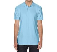 Gildan Men's SoftStyle Double Pique Polo Shirt in Light Blue | Size: Large Gildan Light Blue L