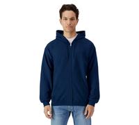 (M, Navy) Gildan Mens Softstyle Fleece Midweight Full Zip Hoodie
