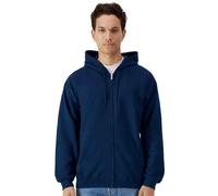 (S, Navy) Gildan Mens Softstyle Midweight Full Zip Hoodie