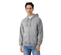 (L, Sports Grey) Gildan Mens Softstyle Midweight Full Zip Hoodie