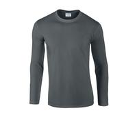 Gildan Men's Softstyle Plain Long-Sleeved T-Shirt in Charcoal | Size: Large Gildan Charcoal L