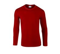 Gildan Men's Softstyle Plain Long-Sleeved T-Shirt in Red | Size: Small Gildan Red S