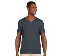 Gildan Men's Softstyle Preshrunk Heather V-Neck T-Shirt, Charcoal, XXX-Large (US)