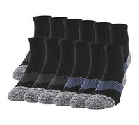 Gildan Men's Strategic Cushion Ankle Socks, Black/Slate (12-Pairs), X-Small (Pack of 12)