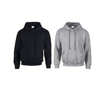 Gildan Men's Sweatshirt, 1 x black + 1 x sports grey + 1 x Hl purchase notepad, 3XL