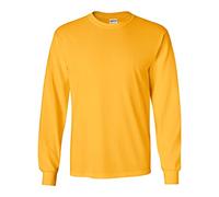 Gildan mens Ultra Cotton Adult Long Sleeve Pack fashion t shirts, Red/Gold, Medium US, Gold/Royal