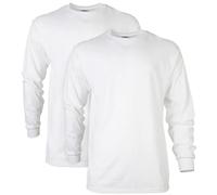 Gildan Men's Ultra Cotton Adult Long Sleeve T-Shirt, 2-Pack, White, Large