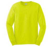 Gildan Men's Ultra Cotton Jersey Long Sleeve Tee, Safety Green, Small