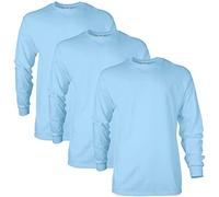 Gildan Men's Ultra Cotton Long Sleeve T-Shirt, Style G2400, Multipack, Light Blue (3-Pack), Medium (Pack of 3)