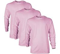 Gildan Men's Ultra Cotton Long Sleeve T-Shirt, Style G2400, Multipack, Light Pink (3-Pack), M (Pack of 3)