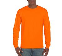 Gildan Men's Ultra Cotton Long Sleeve T-shirt, Style G2400 Shirt, Safety Orange, 3XL