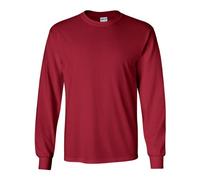 Gildan Men's Ultra Cotton Long Sleeve T-Shirt, Style G2407 Cardinal, Cardinal Red