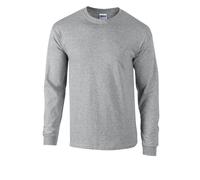 Gildan Men's Ultra Cotton Long-Sleeved T-Shirt in Grey | Size: Small Gildan Grey S