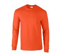 Gildan Men's Ultra Cotton Long-Sleeved T-Shirt in Orange | Size: Medium Gildan Orange M